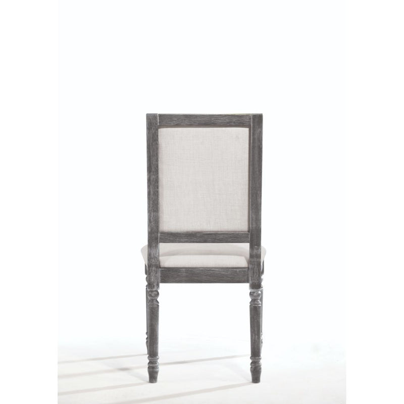 Leventis - Side Chair (Set of 2) - Cream Linen & Weathered Gray - Atlantic Fine Furniture Inc