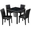 5 Pieces Wooden Dining Table Set, Square Table And 4 Upholstered Chairs