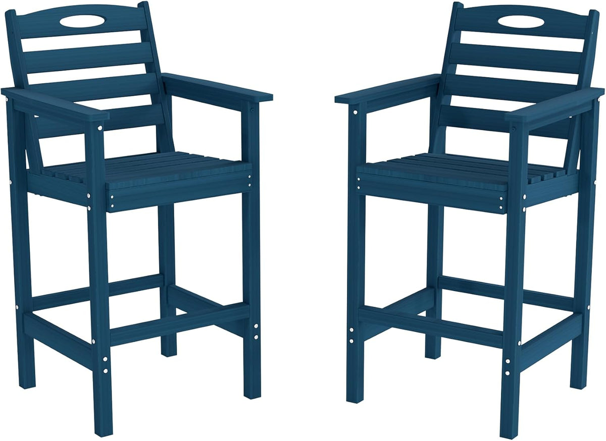 Crefise Tall Adirondack Bar Chairs, Set of 2 - Brown