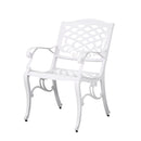 Unravel - Outdoor Arm Chair With Scroll Design And Floral Accents (Set of 2) - White