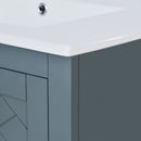 Ceramic Sink Combo, Freestanding Vanity Set With 3 Drawers & Soft Closing Doors