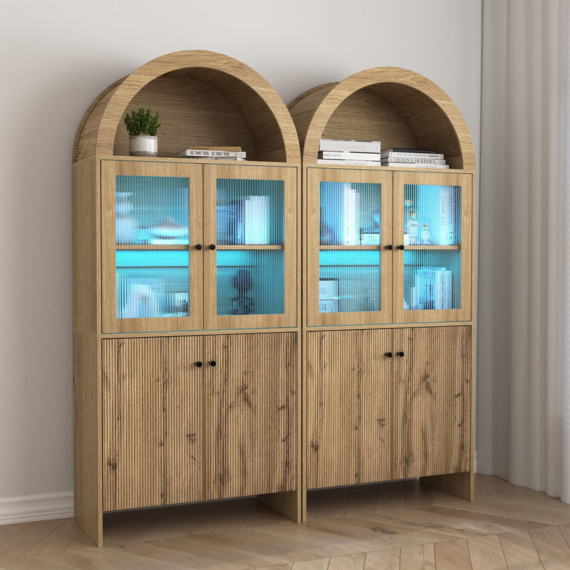Modern Tech Inspired Dome Cabinet With LED Lighting