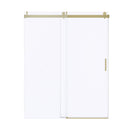 Frameless Soft-Closing Shower Door, 1/4" (6 Mm) Tempered Glass Single Sliding With Explosion Proof Coating