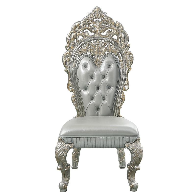 Sandoval - Side Chair (Set of 2) - Beige Synthetic Leather & Champagne
