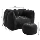 Soft Chenille Bean Bag Chair With High Resilient Foam