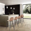 Velvet Barstool With Back (Set of 2)