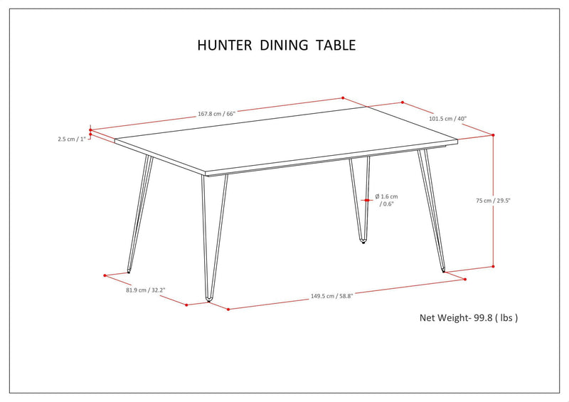 Hunter - Square Tabletop Dining Table