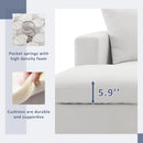 Modern Sectional Sofa With Throw Pillows, Cloud L Shaped Couch Set With Wide 4 Seat Comfy Couch Set With Movable Ottoman