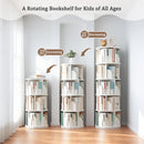 5 Tier Rotating Bookshelf, 360° Spinning Design, Space Saving Storage, For Home And Office - White