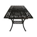 Outdoor Extendable Aluminum Dining Table With Pattern Table Top And Curved Legs - Copper