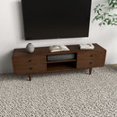 Alexa - Mid-Century Modern Style TV Stand - Dark Brown / Wood