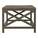 Industrial Cross Metal Coffee Table - Pewter