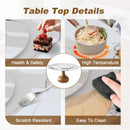 Round Dining Table 53" With Lazy Susan - Walnut / White