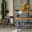 Industrial Counter Stool With Back Removable Solid Acacia - Amber