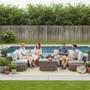 Wicker Sectional Seating Group With Plush Cushions