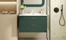 Wall Mounted Bathroom Vanity With Resin Sink, Floating Bathroom Storage Cabinet With 2 Drawers