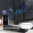 Sectional With Bluetooth Speaker Comfy Cloud Couch Set With Drop Down Table Cup Holders, USB Charger Storage Armrest Wide Seat Sofa