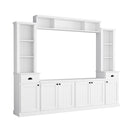 Minimalist Entertainment Wall Unit Set With Bridge For TVs Up To 75"