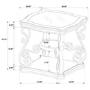 Laney - 1-Shelf Glass Top Rectangular End Table - Deep Merlot