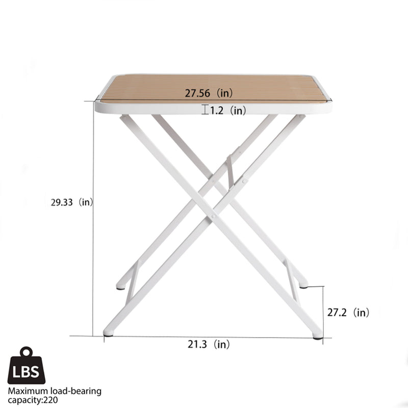 4 Piece Set Of Modern Striped Single Chairs With Folding Square Table