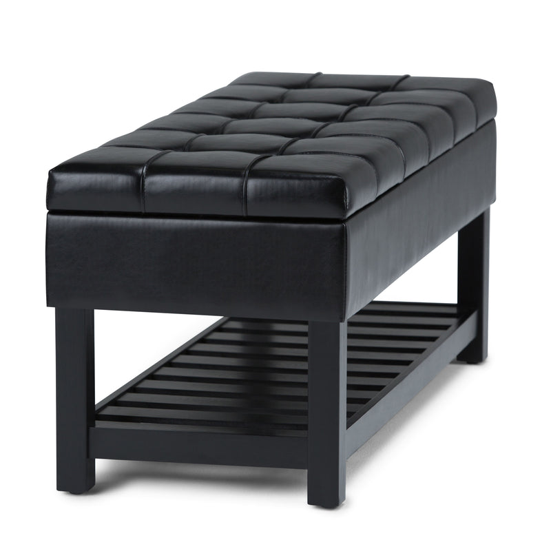 Saxon - Upholstered Transitional Storage Ottoman Bench