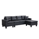 Modern Sectional Sofa Set With Chaise Lounge And Cup Holder