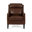 Contemporary Club Chair With Upholstered Fabric And Rubberwood Legs