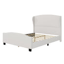 High Headboard Wingback Linen Upholstered Bed