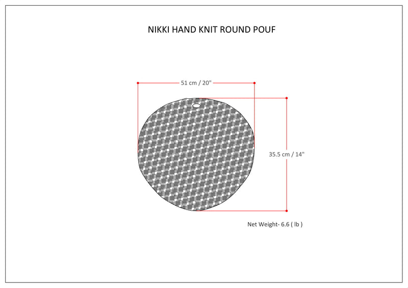 Nikki - Hand Knit Round Pouf