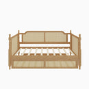 Traditional Style Rattan Daybed, No Box Spring Needed