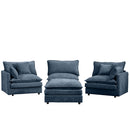 Contemporary Modular Sectional Sofa Set With Movable Ottoman