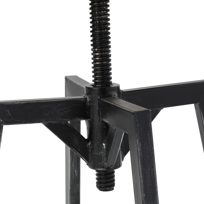 Industrial Modern Swivel Barstool With Adjustable Height - Black / Natural