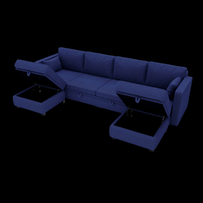 UNITED WE WIN Modular Sectional Sofa U Shaped Modular Couch with Reversible Chaise Modular Sofa Sectional Couch with Storage Seats