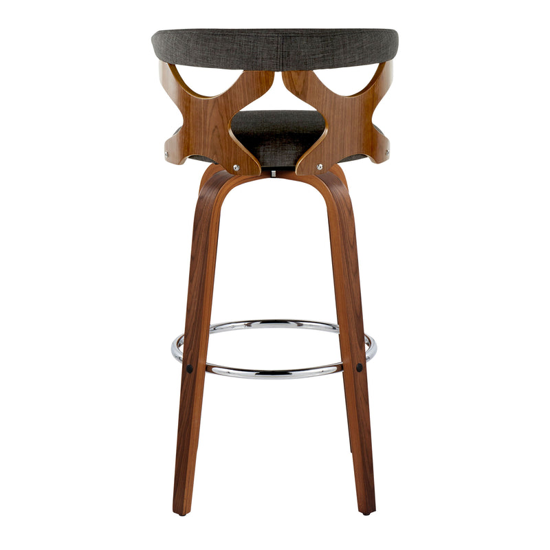 Gardenia - Mid Century Modern Fixed Height Barstool With Swivel With Round Footrest (Set of 2)