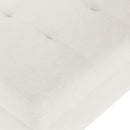 Ottoman With Birch Wood Legs And Cushioned Top For Comfort