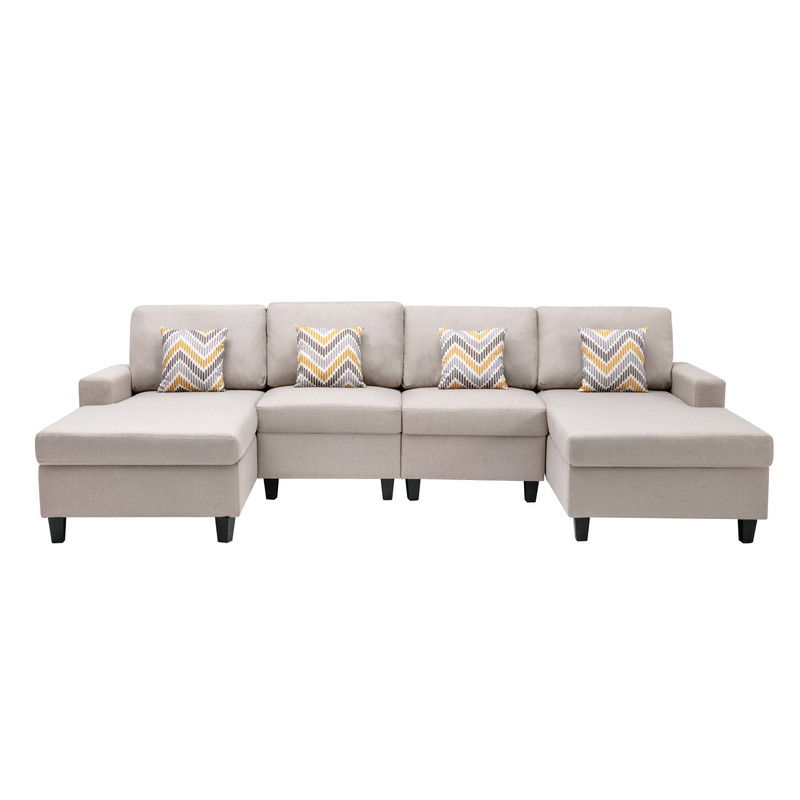 Nolan - 4 Piece Reversible Sectional Sofa Chaise With Interchangeable Legs