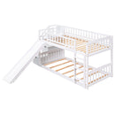 Twin Over Twin Stairway Bunk Bed With Two Drawers And Slide
