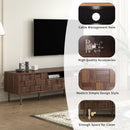 Mid Century TV Stand With 2 Drawers, Media Console Table For Tvs Up To 85'', Entertainment Center With Storage For Living Room - Dark Brown