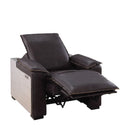 Nernoss - Recliner - Dark Grain Brown Leather & Aluminum - Atlantic Fine Furniture Inc