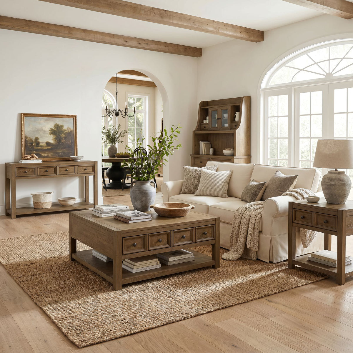 Heritage & Home Table in Light Brown by Elements International, view 5