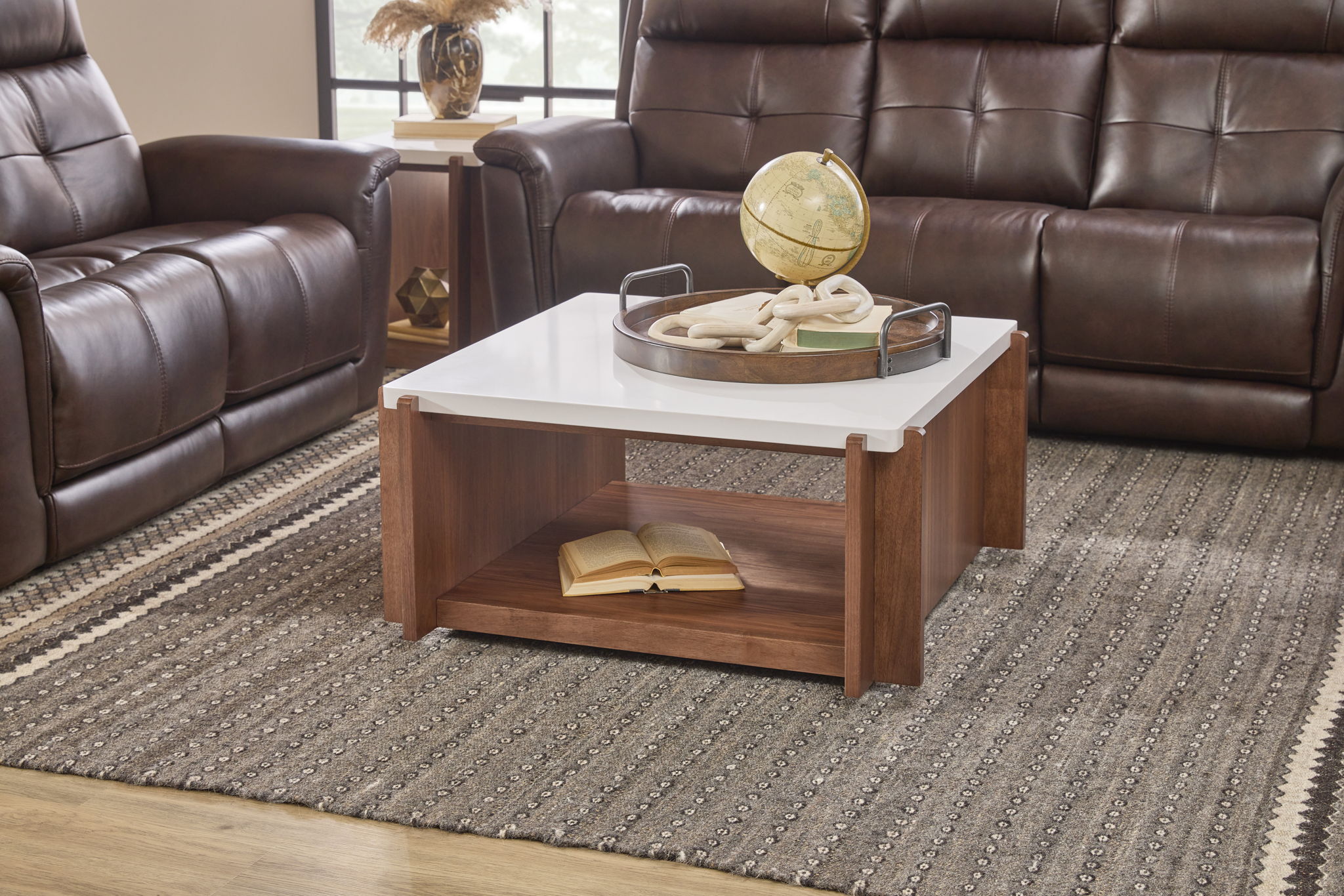 Lincoln - Square Coffee Table With Casters - Light Brown