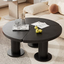 Round Petal Shaped Coffee Table With 3 Thick Legs