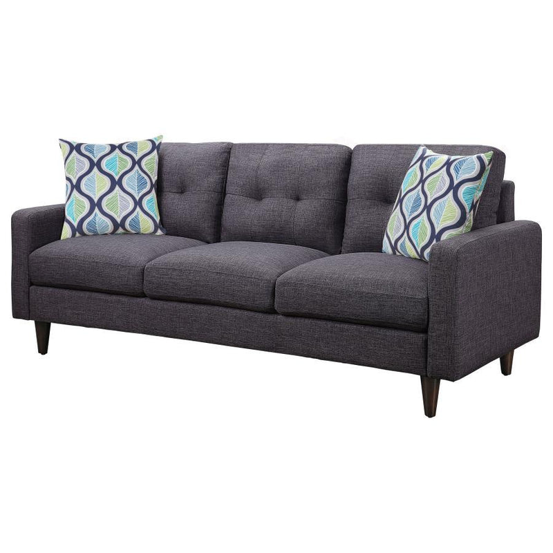 Watsonville - Upholstered Track Arm Tufted Sofa - Gray - Atlantic Fine Furniture Inc