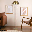Allure - 2 Light Floor Lamp, Gold, Natural Tube, Double On / Off Pull Chain - Gold / Rattan