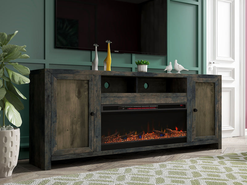 Joshua Creek - Electric Fireplace TV Stand For TVs Up To 95" - Barnwood