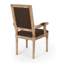 French Country Style Upholstered Dining Chair With Square Backrest