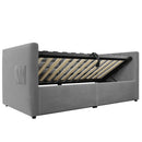 Upholstered Hydraulic Storage Daybed With USB & Type C Charging