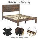 Bed Frame Queen Size, Wood Platform Bed Frame , Noise Free,No Box Spring Needed and Easy Assembly Tool,Large Under Bed Storage,Dark Brown