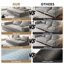 Multifunctional Convertible Sofa Bed With 2 Tumbler Backrests And 2 Pillows, Deep Seat Couch