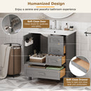 Modern Bathroom Vanity With Ceramic Sink, Solid Frame And Storage Solutions